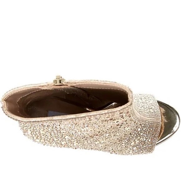 Steve Madden Dispute-R Rhinestone Embellished Peep Toe Stiletto Booties … - Picture 4 of 6